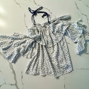 Endless Rose Black and White Floral Top Small NWOT